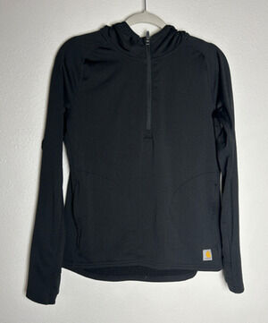 Carhartt Force Relaxed Fit Quarter Zip Black Hoodie Size Med